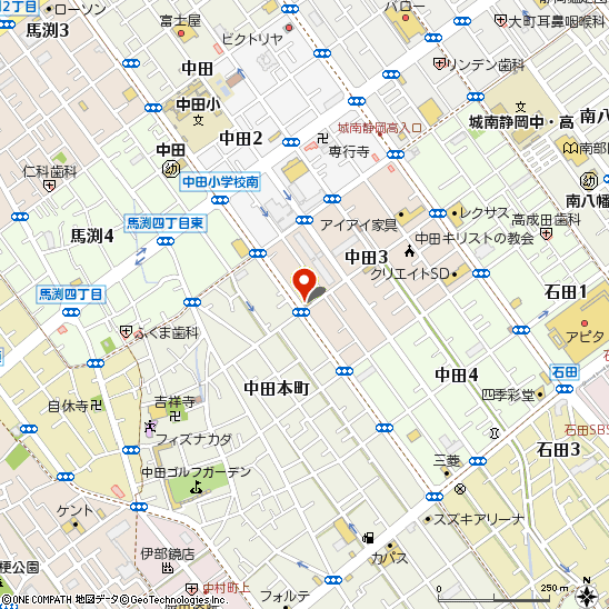 タイヤ館静岡中原付近の地図